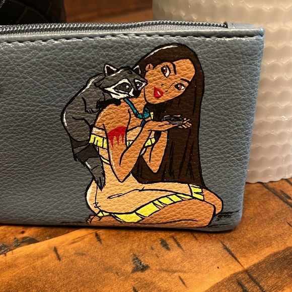 HAND PAINTED Cartoon Princess Raccoon coin purse! NWT! - Picture 5 of 7